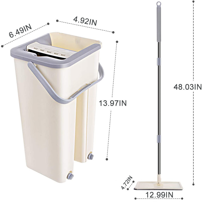 Hands-Free Flat Mop & Bucket Set