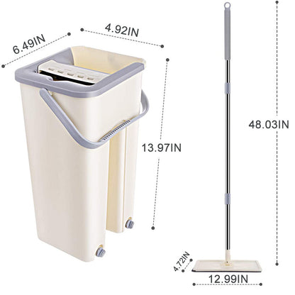 Hands-Free Flat Mop & Bucket Set